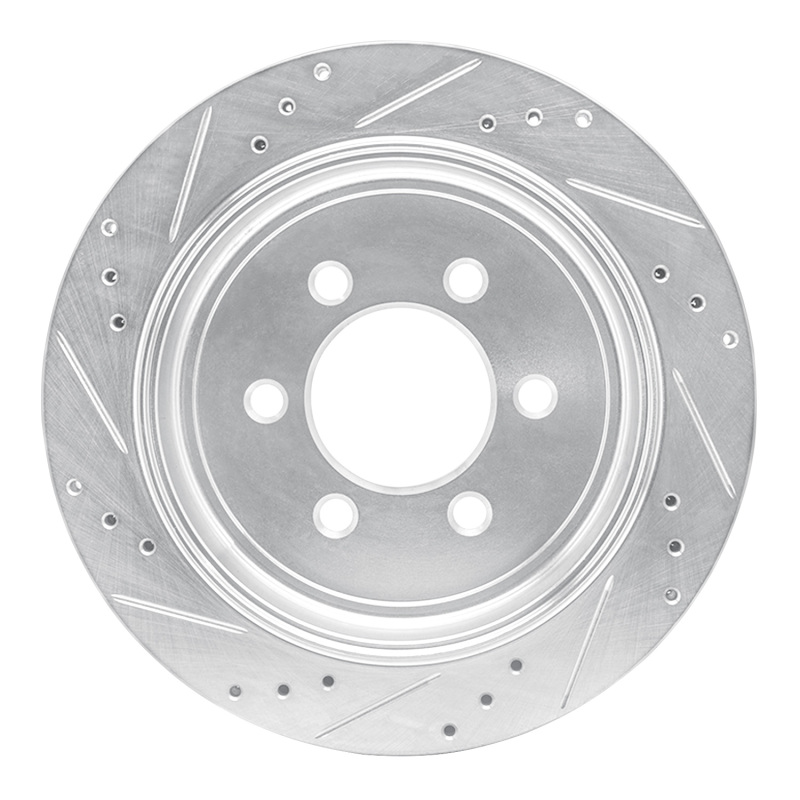 Ford Expedition Brake Rotor (1) - Rear Right - R1 Concepts - Drilled & Slotted - Silver - `07-`17